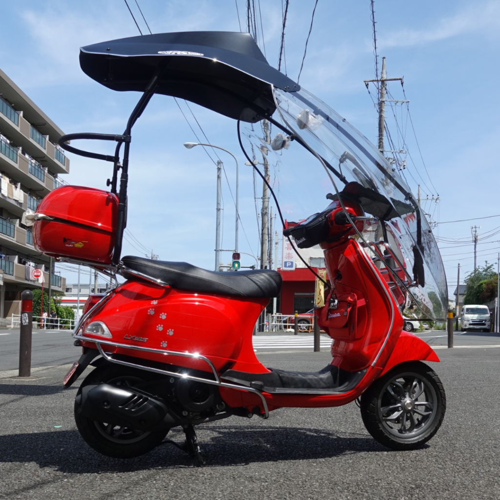 配备 Piaggio Vespa 的车顶防护罩