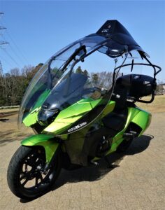 Scudo per tetto con moto verde chiaro