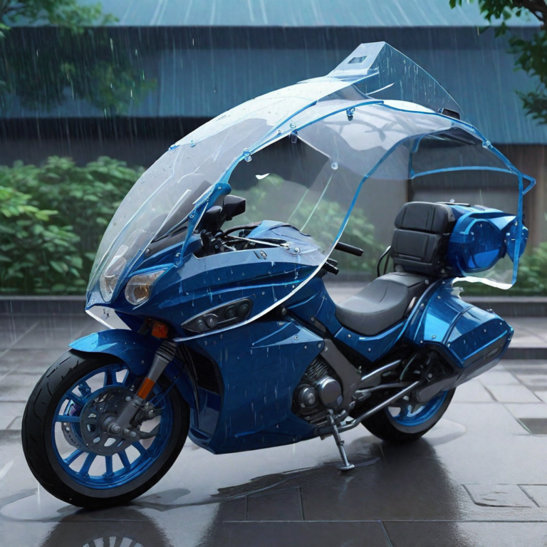 Roof Shield with a motorcycle